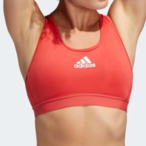 Adidas Alphaskin padded red sport bra size M - Picture 1 of 6
